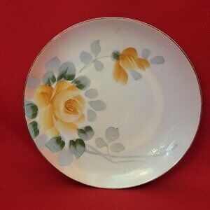 Vintage Yellow Roses Saucer Hand Painted Japan